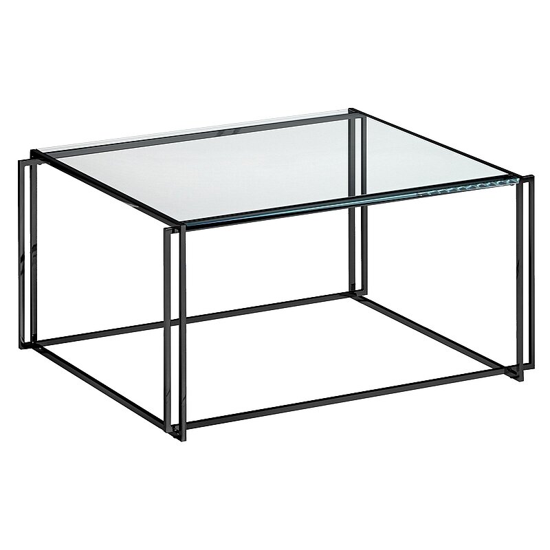 Bacher Minero Couchtisch Klarglasplatte mit Metallgestell...