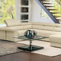 Bacher Figaro Couchtisch Maß 95 x 95 cm mit Glasplatte