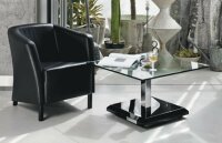 Bacher Figaro Couchtisch Maß 95 x 95 cm mit Glasplatte