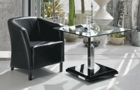 Bacher Figaro Couchtisch Maß 75 x 75 cm mit Glasplatte