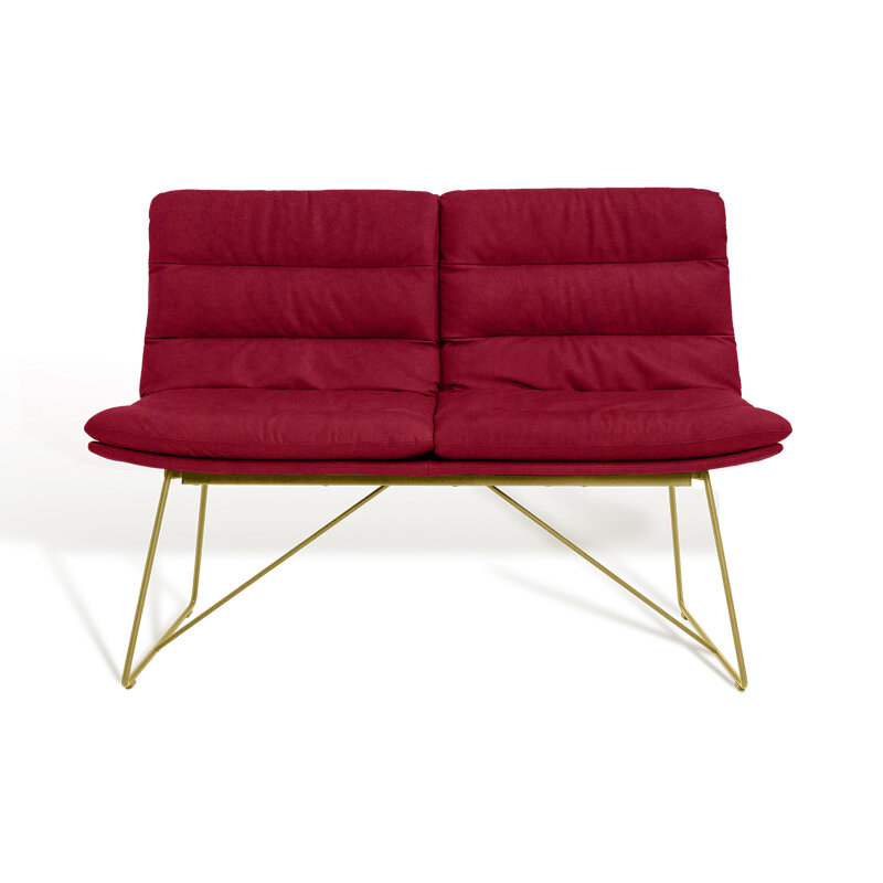 KFF Arva Bank 2-sitzig in Stoff Seven scarlet