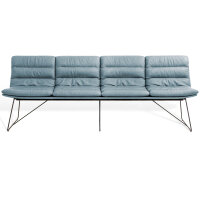 KFF Arva Bank 4-sitzig in Leder Sauvage blue