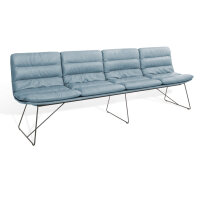 KFF Arva Bank 4-sitzer in Leder Sauvage blue