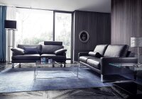 Bacher Minero Couchtisch Glasplatte grigio an Sofa