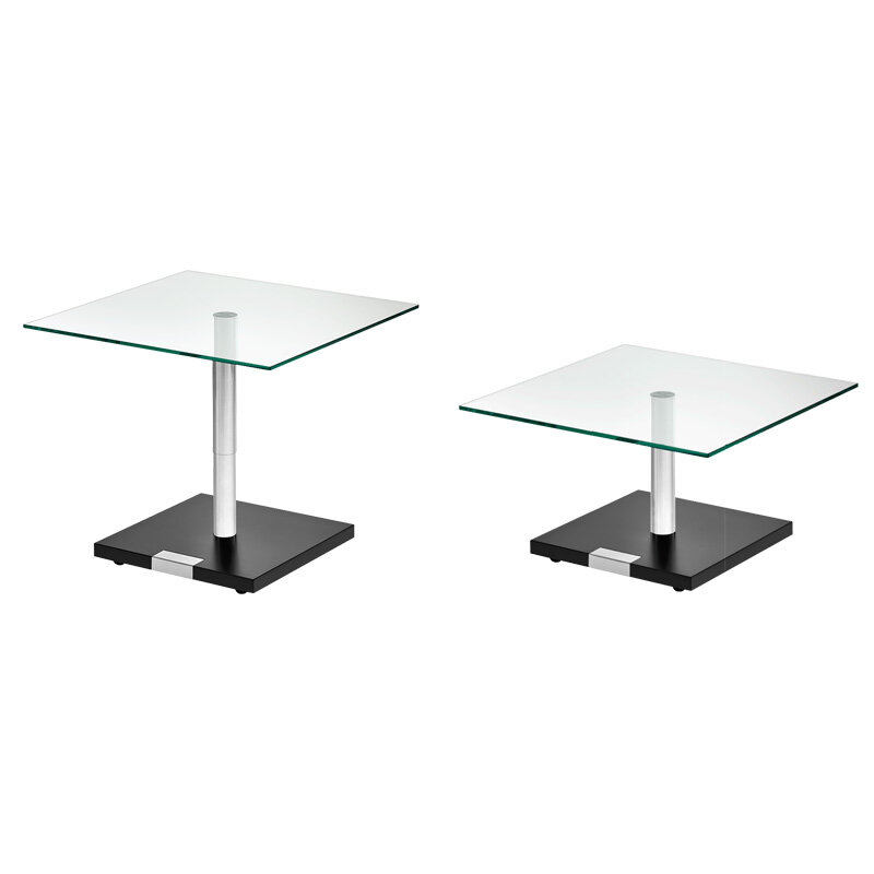 Bacher Alto Couchtisch 75x75 cm - H&ouml;henverstellbar 46 - 62 cm