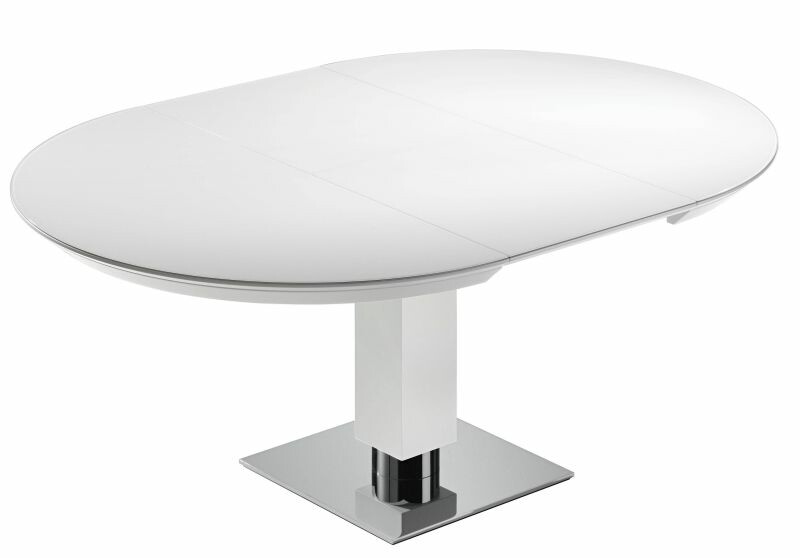 Bacher Todo Auszugstisch  rund 135 cm NOPRINT Glasplatte - ausziehbar auf 190 cm (Farbe w&auml;hlbar)