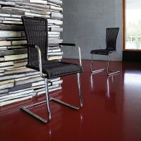 Bacher Jimmy Freischwinger Stuhl Geflecht Saleen schwarz