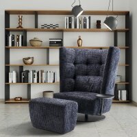Signet Matheo Sessel mit Hocker in Stoffbezug
