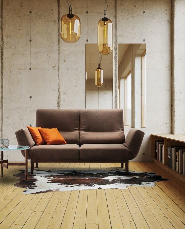 Signet Chimba Sofa mit zwei Drehsitzen in Stoffbezug