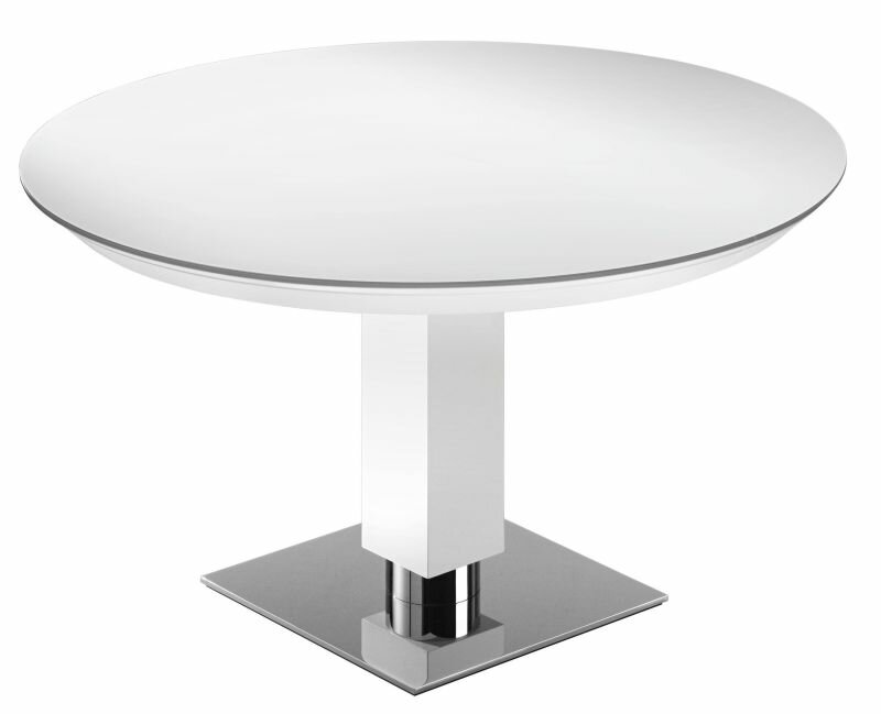 Bacher Todo Auszugstisch rund 120 cm NOPRINT Glasplatte - ausziehbar auf 172 cm (Farbe w&auml;hlbar)