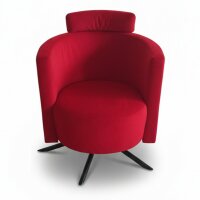 Signet Gazo Clubsessel in Bezug Milan rot mit Metallgestell schwarz