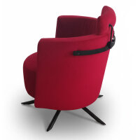 Signet Gazo Clubsessel in Bezug Milan rot mit Metallgestell schwarz