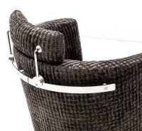 Signet Gazo Clubsessel in Bezug Stoff Monza anthrazit - Detailansicht Reling und Rückenstütze Chrom hochglanz