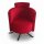Signet Gazo Clubsessel in Bezug Milan rot mit Metallgestell schwarz