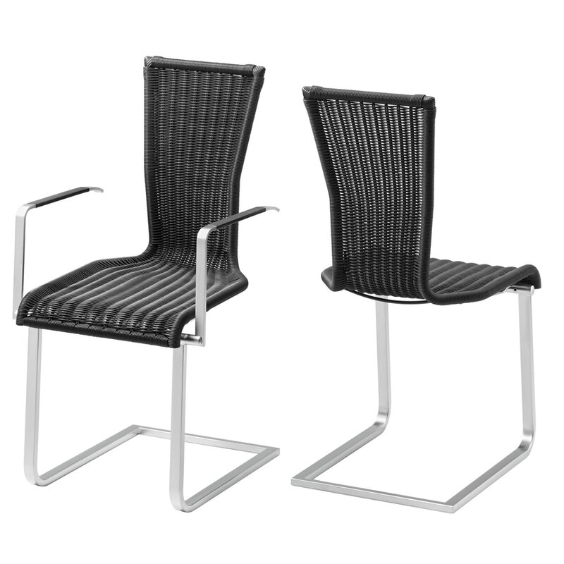 Bacher Jimmy Freischwinger Flachstahlgestell Stuhl