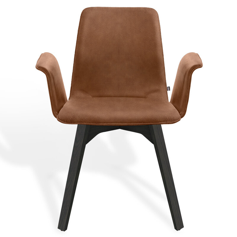 KFF Maverick Plus Stuhl mit Armlehnen 4-Fu&szlig; Massivholzgestell eckig