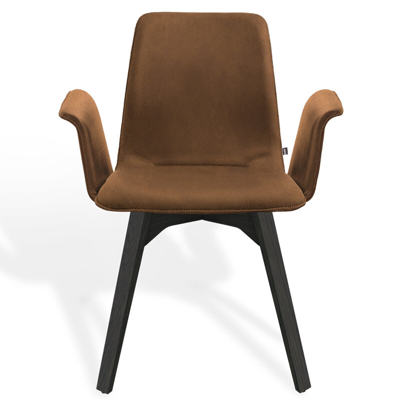 KFF Maverick Plus Stuhl mit Armlehnen 4-Fu&szlig; Massivholzgestell eckig