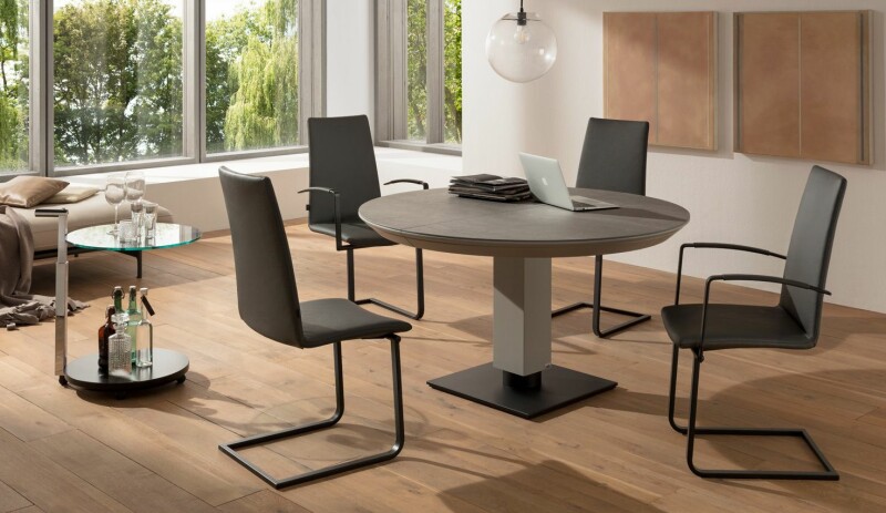 Bacher Todo Tisch Platte FENIX NTM oder Keramik rund 135 cm - ausziehbar auf 190 cm