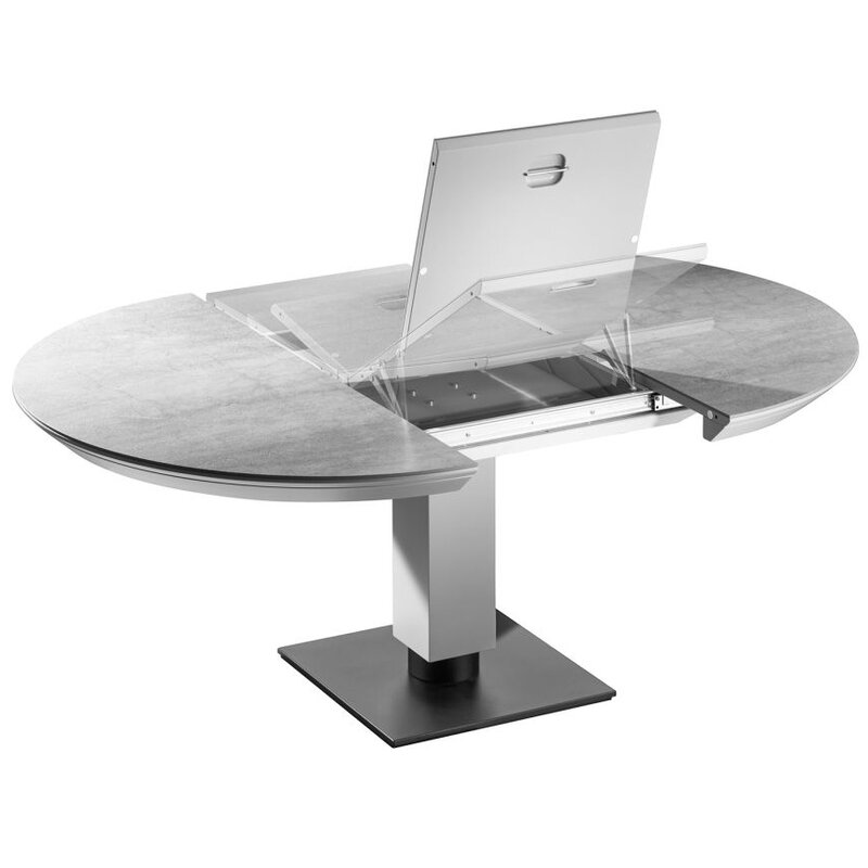 Bacher Todo Tisch Platte FENIX NTM oder Keramik rund 135 cm - ausziehbar auf 190 cm