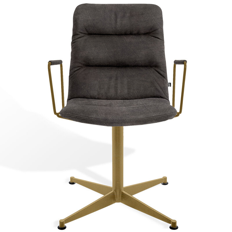 KFF Arva Light Stuhl mit schmalen Armlehnen 4-Fu&szlig;-Stern-Gestell FSX