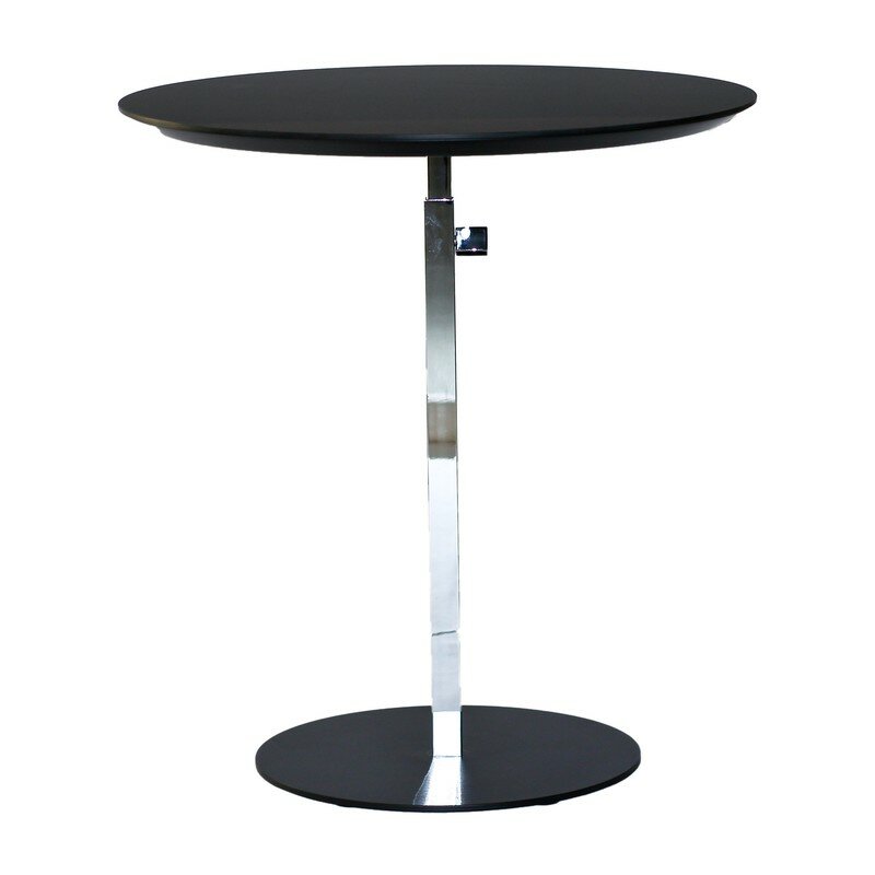Bacher Regola Beistelltisch Platte schwarz Gestell Chrom glanz