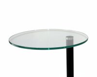 Killinger Carellino Rondo Beistelltisch rund - Metallgestell schwarz Klarglasplatte