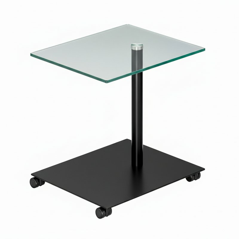 Killinger Carellino Claro Beistelltisch Metall schwarz mit Glasplatte