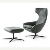 Leolux Caruzzo Ledersessel Pure mit Hocker