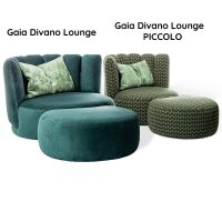 Vergleichsansicht der Größe des KFF Gaia  Divano Lounge Sessel mit KFF Gaia Divano Lounge Piccolo Sessel