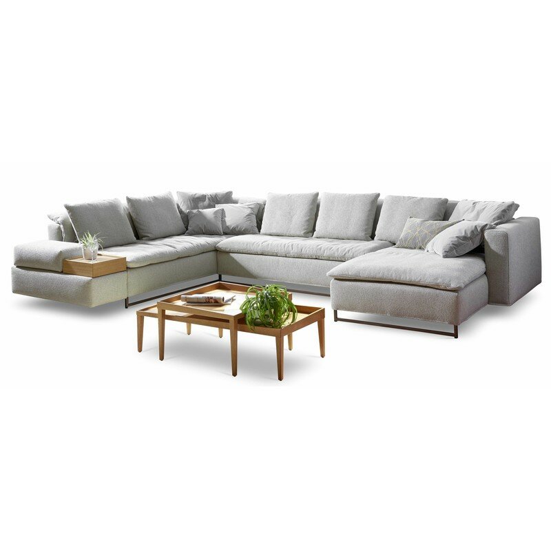 Anbaueckelement 200 mit Armteilbasis links & Sofalelement 200 & Chaiselongue XL Seitenteil rechts